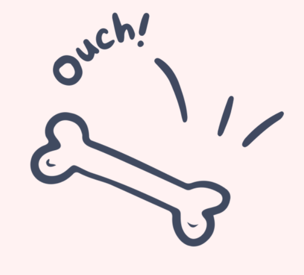 Bone illustration with the word Ouch!
